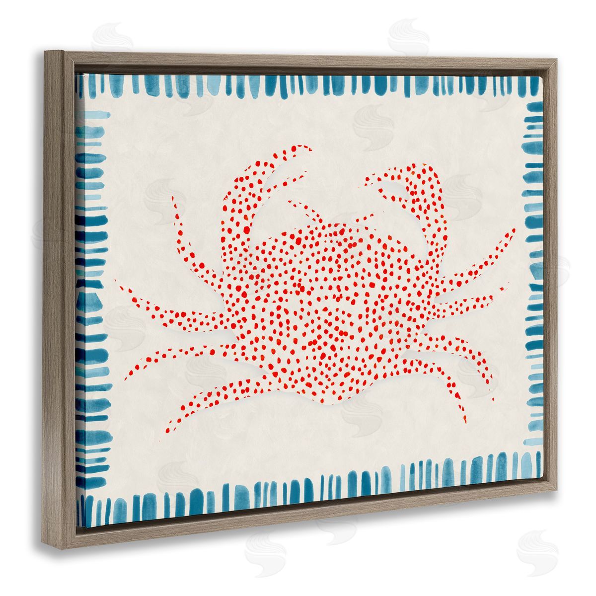 Hannah Dawson Dotted Depths Crab Brown Floating Frame Canvas Art Print