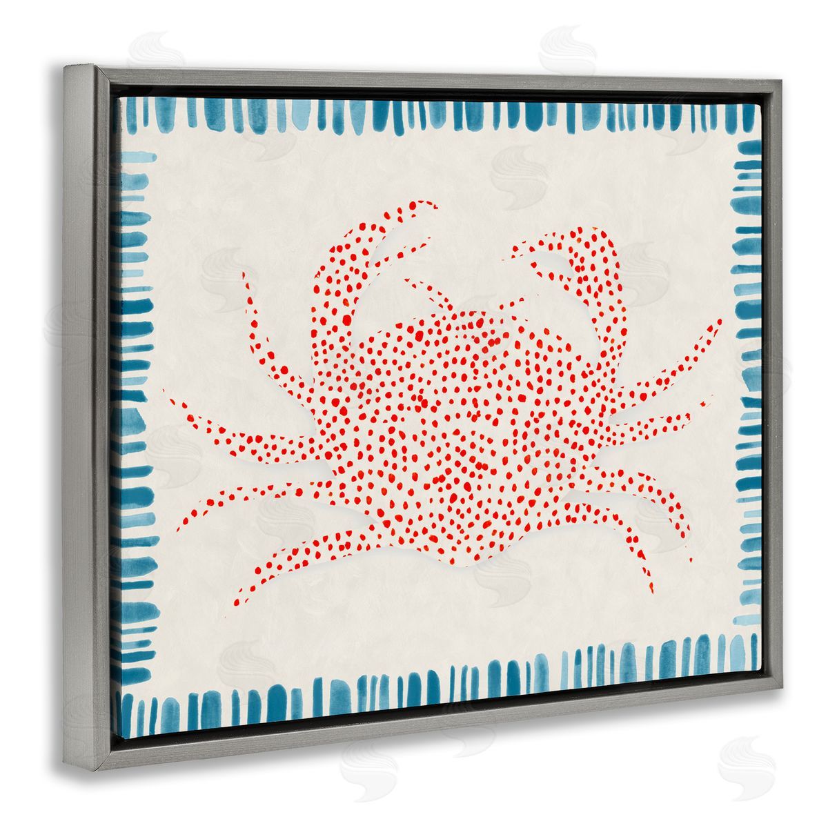 Hannah Dawson Dotted Depths Crab Gray Floating Frame Canvas Art Print