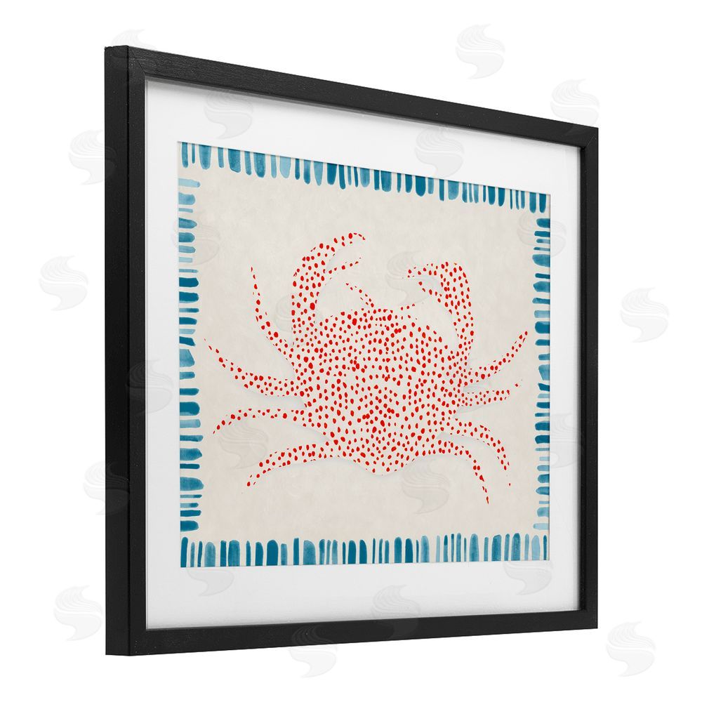 Hannah Dawson Dotted Depths Crab Black Framed Print Under Glass Art