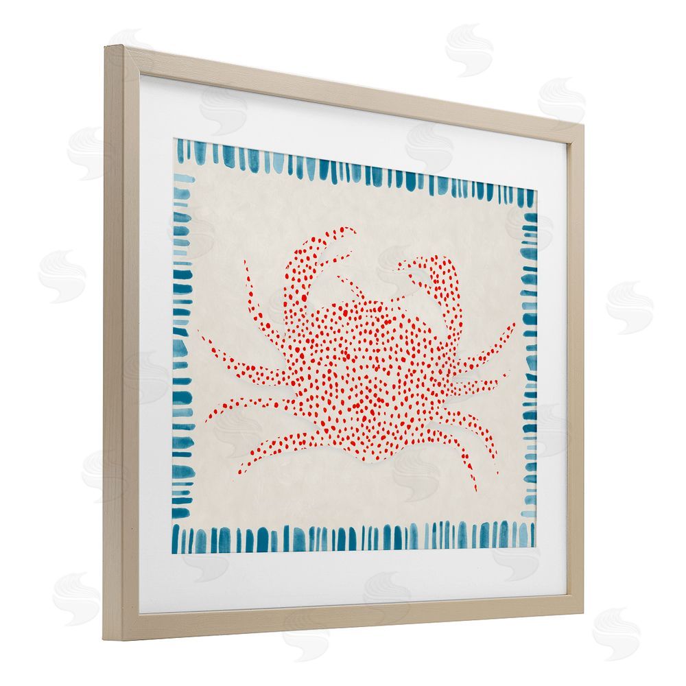 Hannah Dawson Dotted Depths Crab Birch Framed Print Under Glass Art