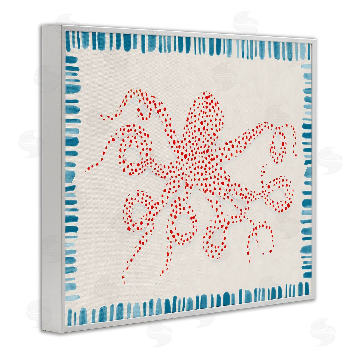 Hannah Dawson Dotted Depths Octopus White Frame Giclee Art Print