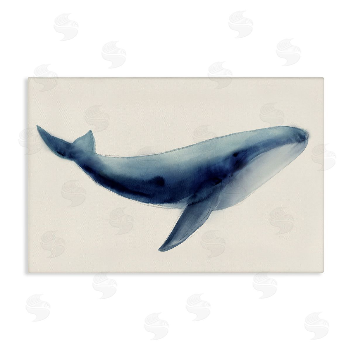 Lily K. Soft Gentle Giant Whale Canvas Wall Art Print