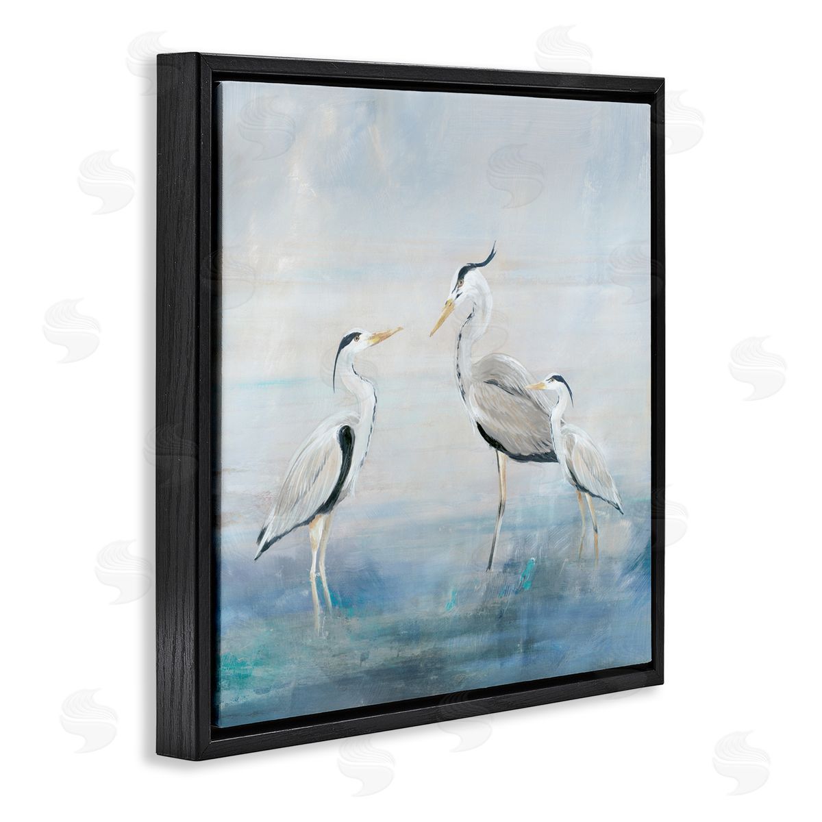 Lily K. Coastal Heron Family Canvas Wall Art Print