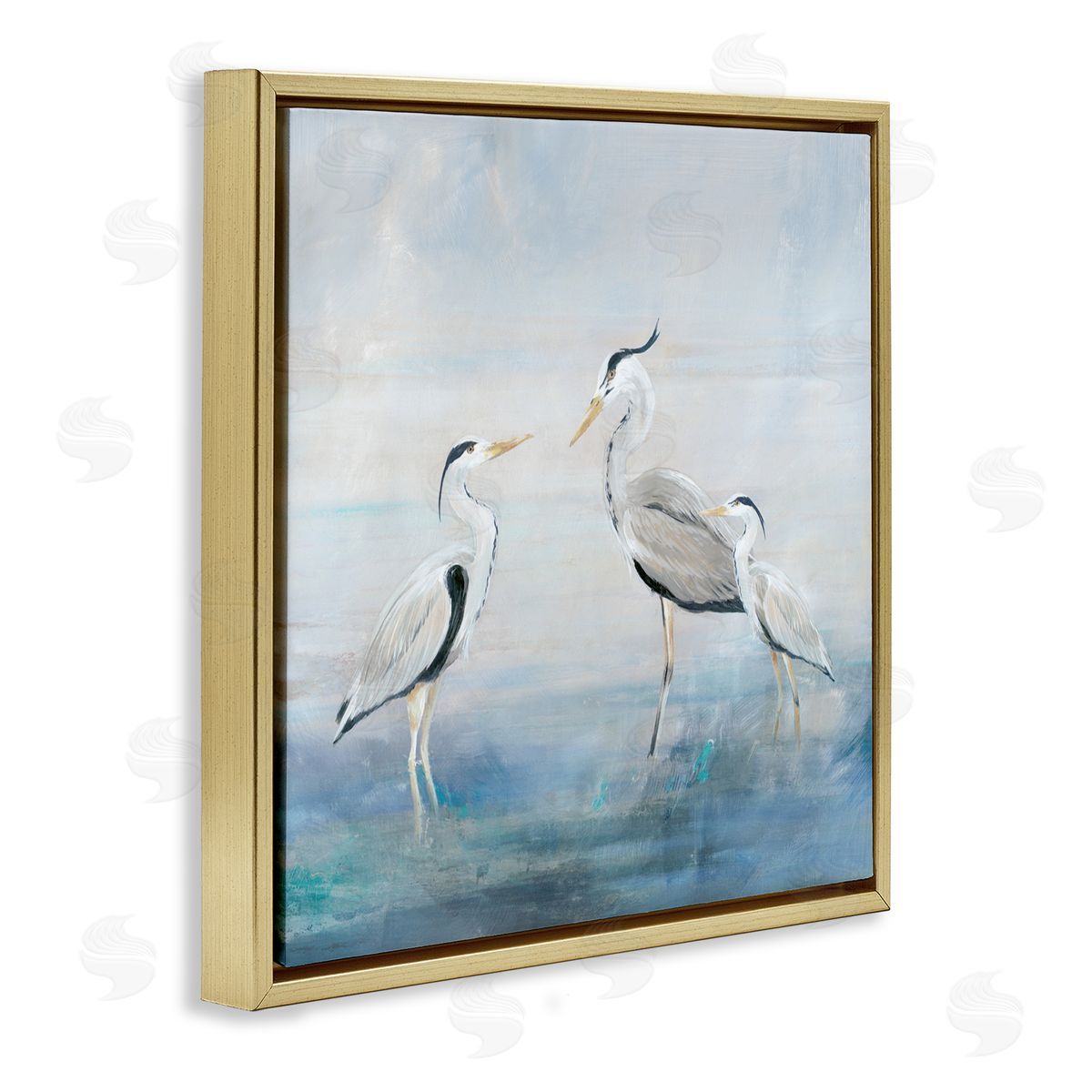 Lily K. Coastal Heron Family Canvas Wall Art Print