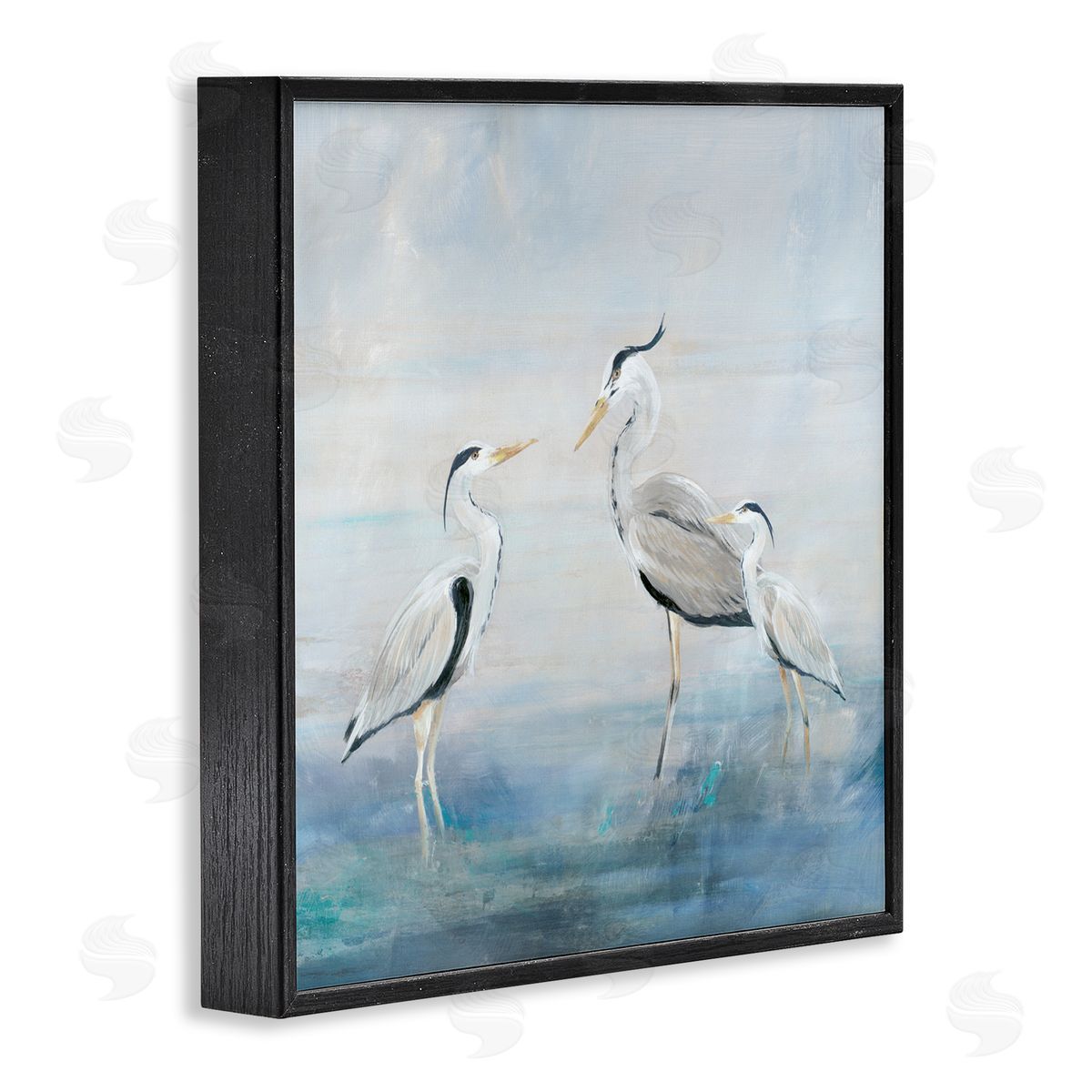 Lily K. Coastal Heron Family Canvas Wall Art Print