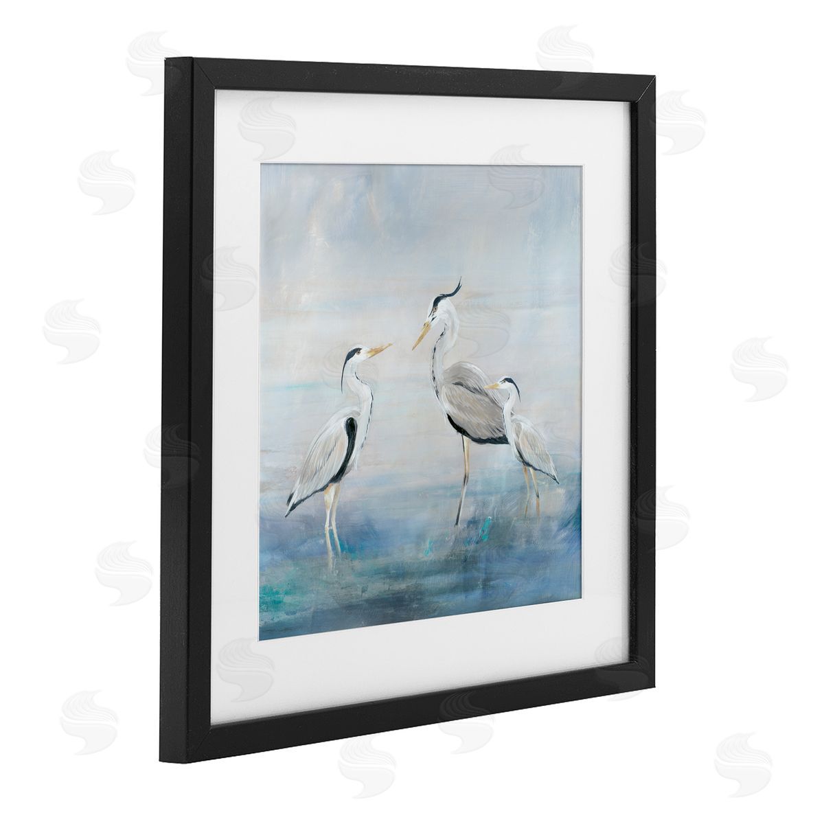 Lily K. Coastal Heron Family Canvas Wall Art Print