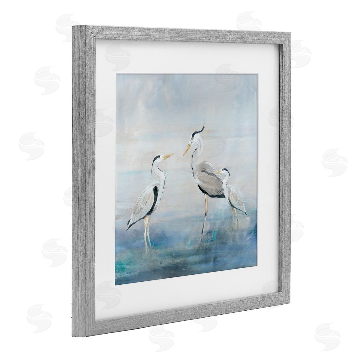 Lily K. Coastal Heron Family Canvas Wall Art Print