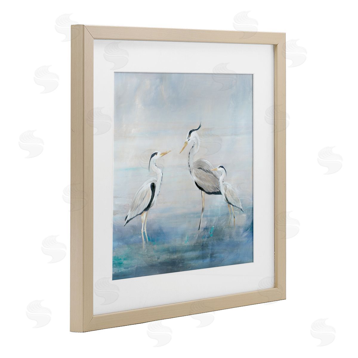 Lily K. Coastal Heron Family Canvas Wall Art Print
