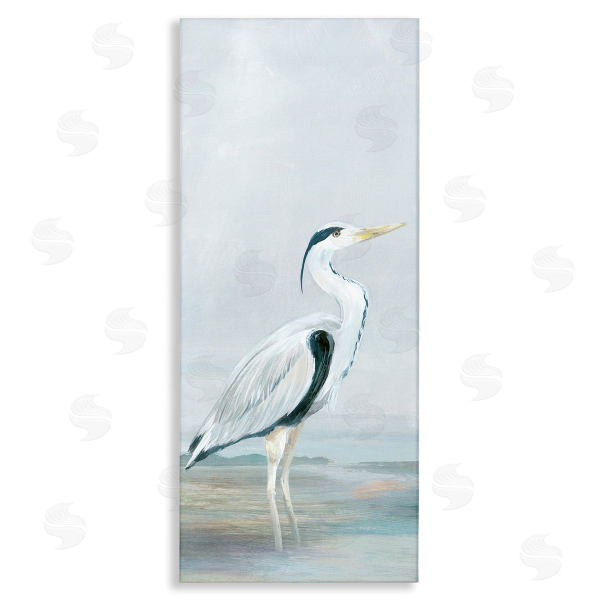 Lily K. Standing Tall White Heron Canvas Wall Art Print