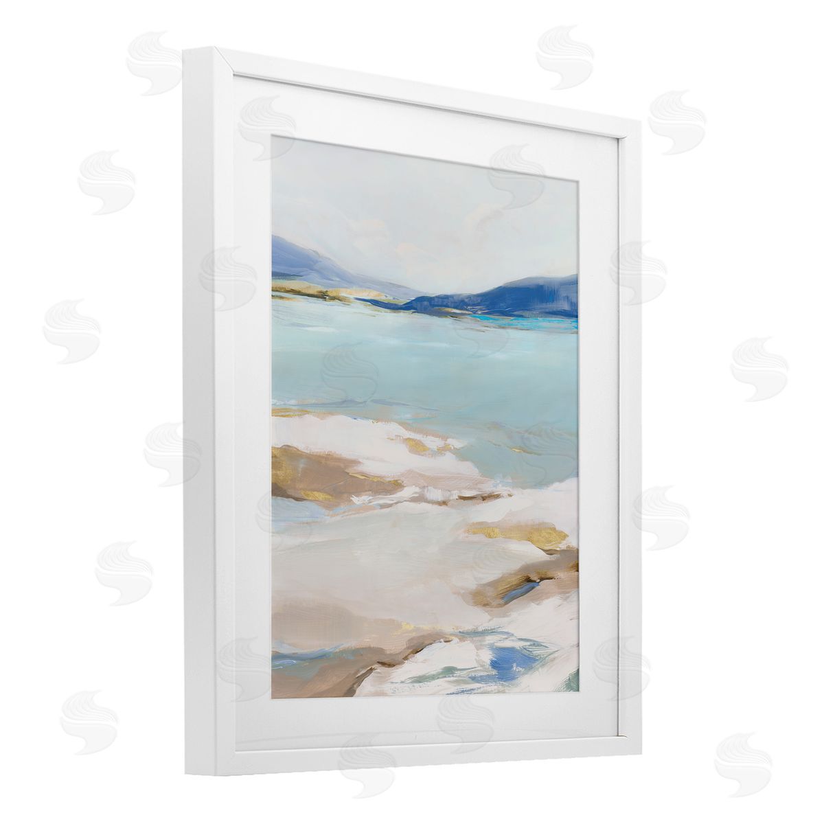 Ian C. Peaceful Cerulean Vista Canvas Wall Art Print