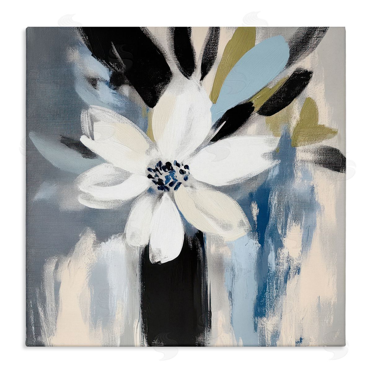 Mona Grace Timeless White Flower Vase Canvas Wall Art Print