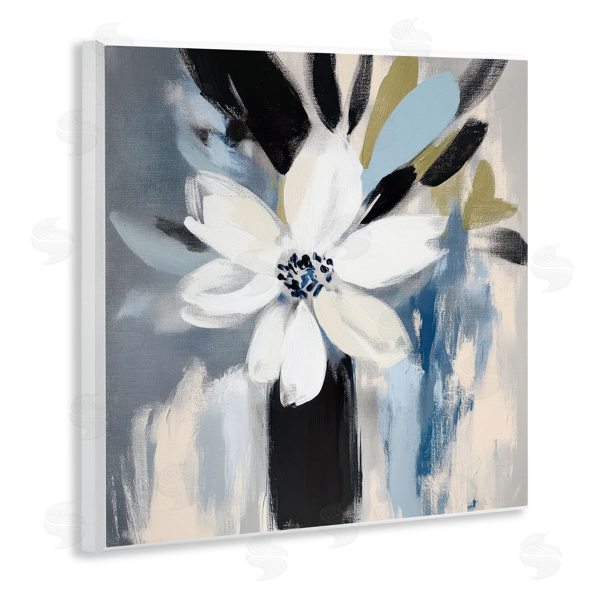 Mona Grace Timeless White Flower Vase Canvas Wall Art Print