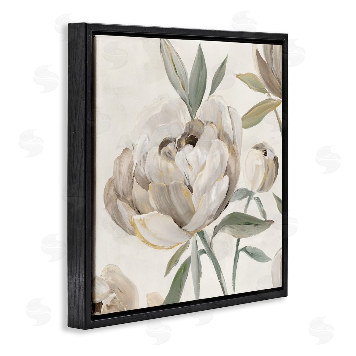 Aria K. Lustrous Peonies in Neutrals Canvas Wall Art Print