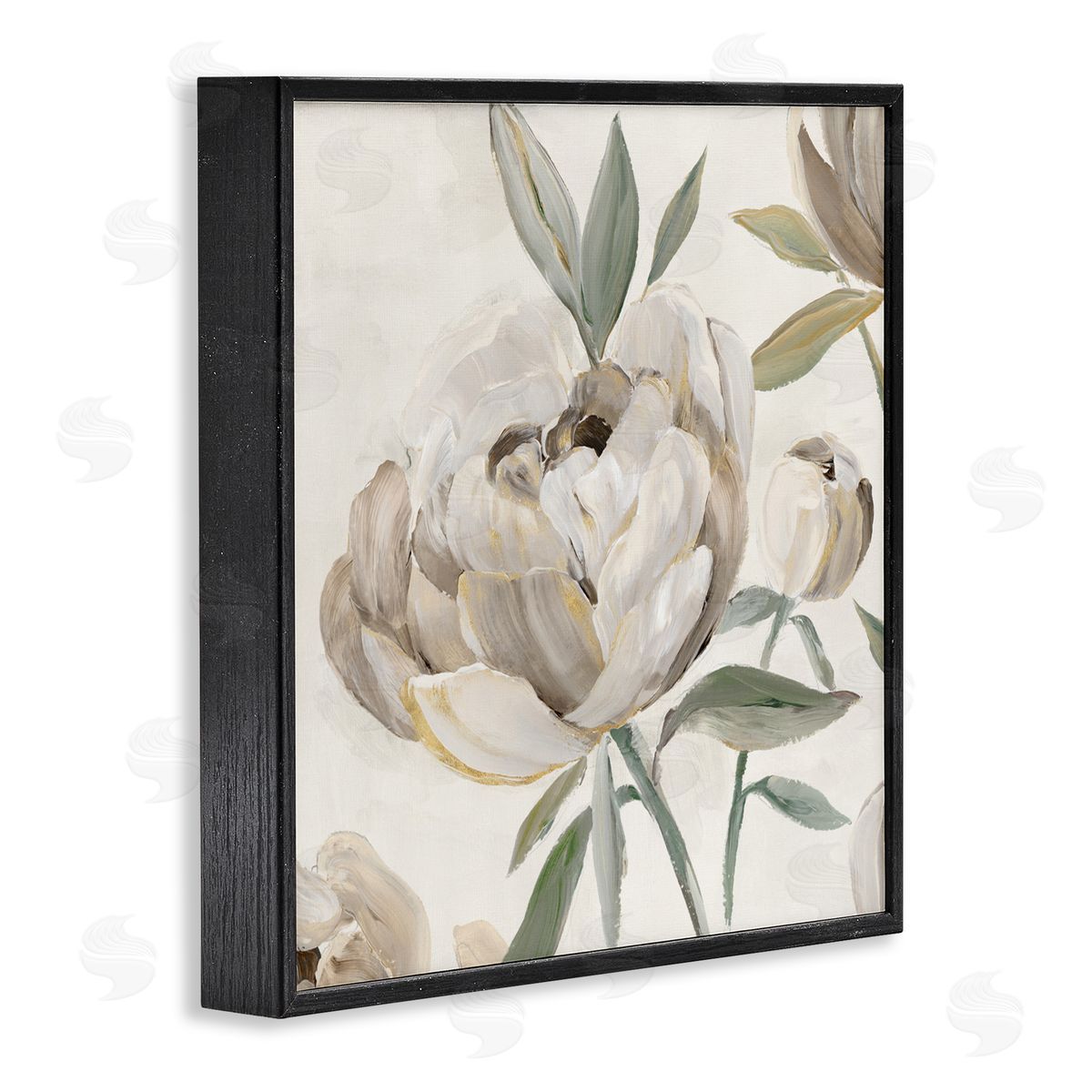 Aria K. Lustrous Peonies in Neutrals Canvas Wall Art Print