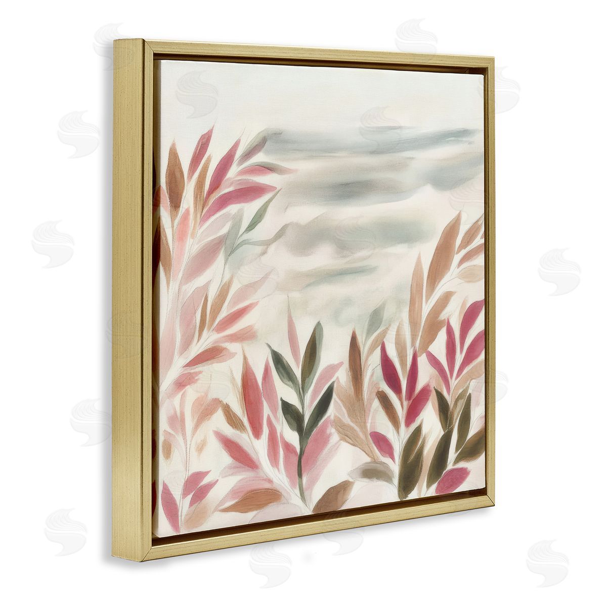 Mona Grace Muted Windblown Leaves Canvas Wall Art Print