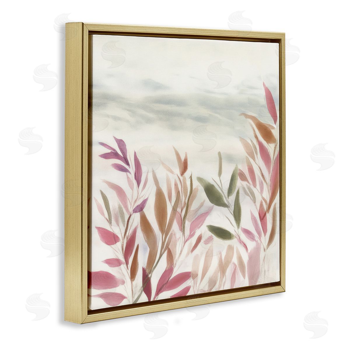 Mona Grace Gentle Earthy Windswept Leaves Canvas Wall Art Print