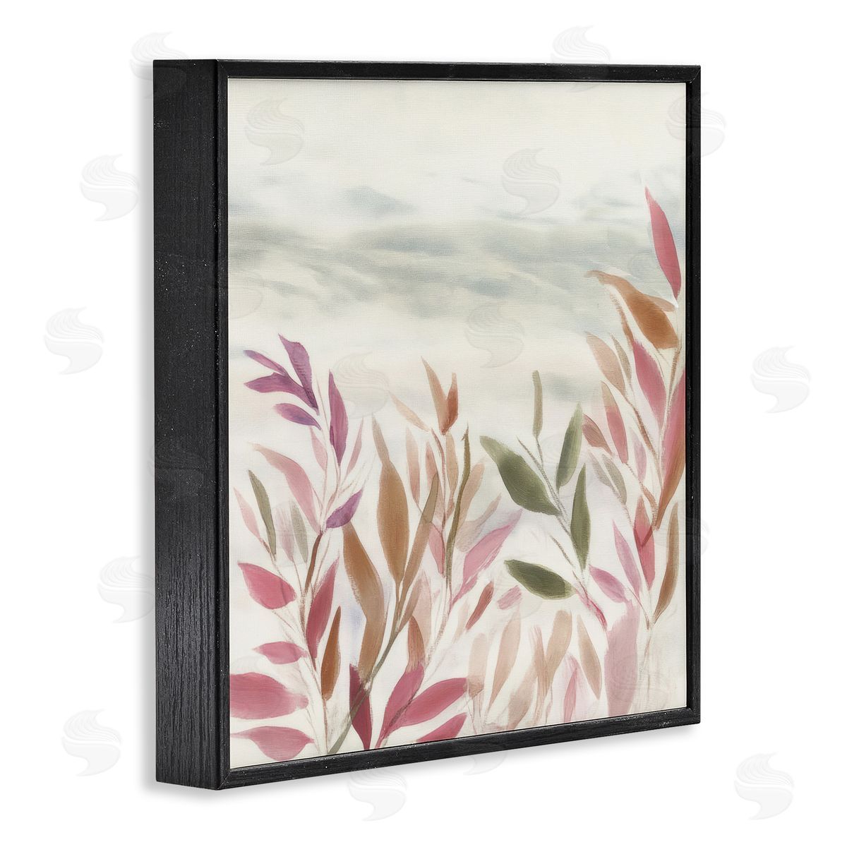 Mona Grace Gentle Earthy Windswept Leaves Canvas Wall Art Print