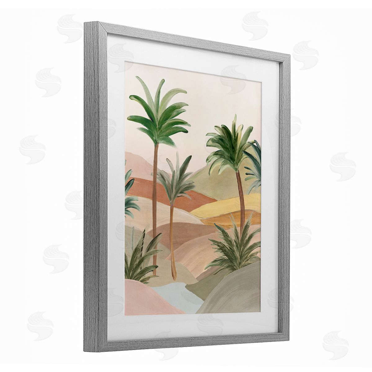 Ian C. Desert Oasis Palms Canvas Wall Art Print