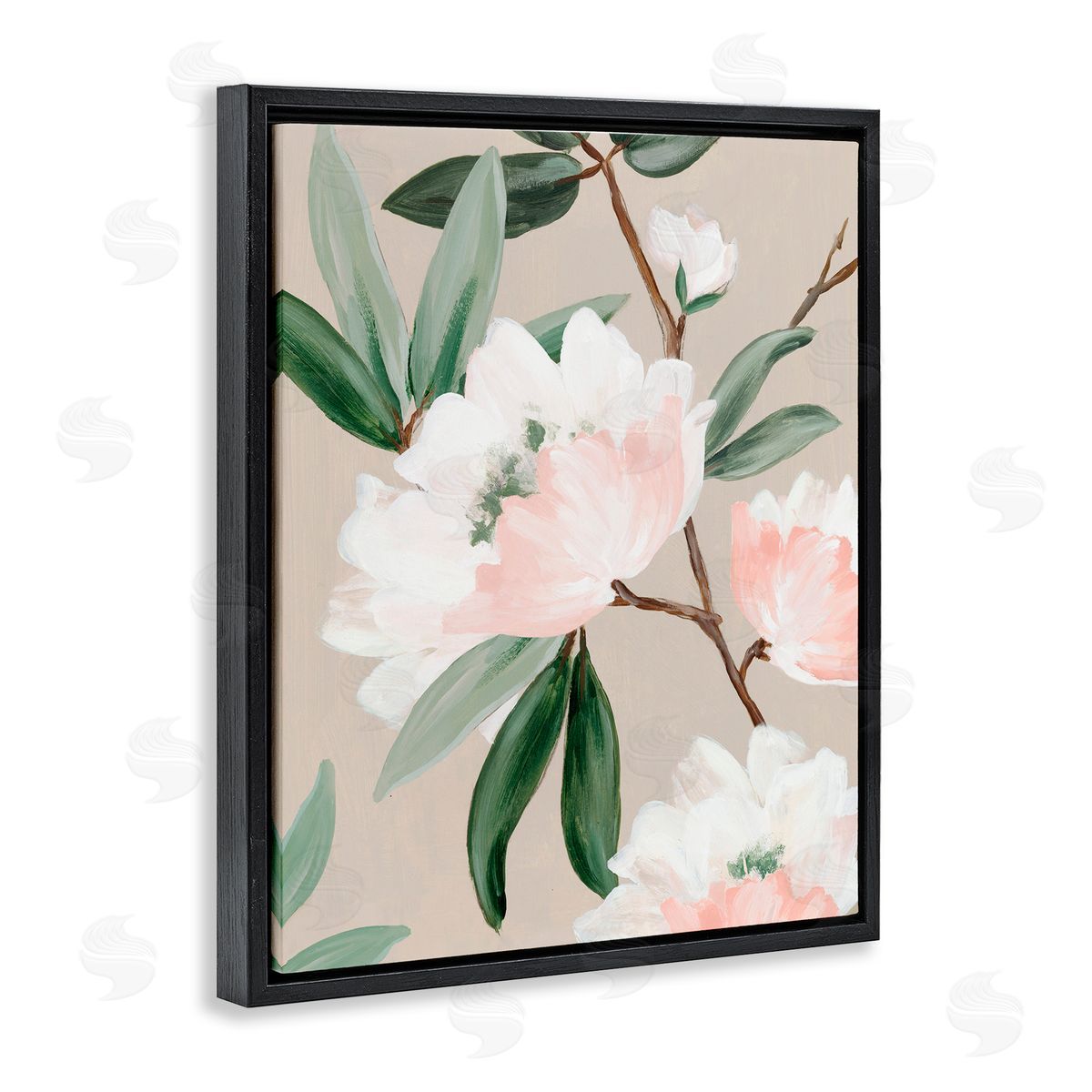 Alex Black Rose Elegance Foliage Canvas Wall Art Print
