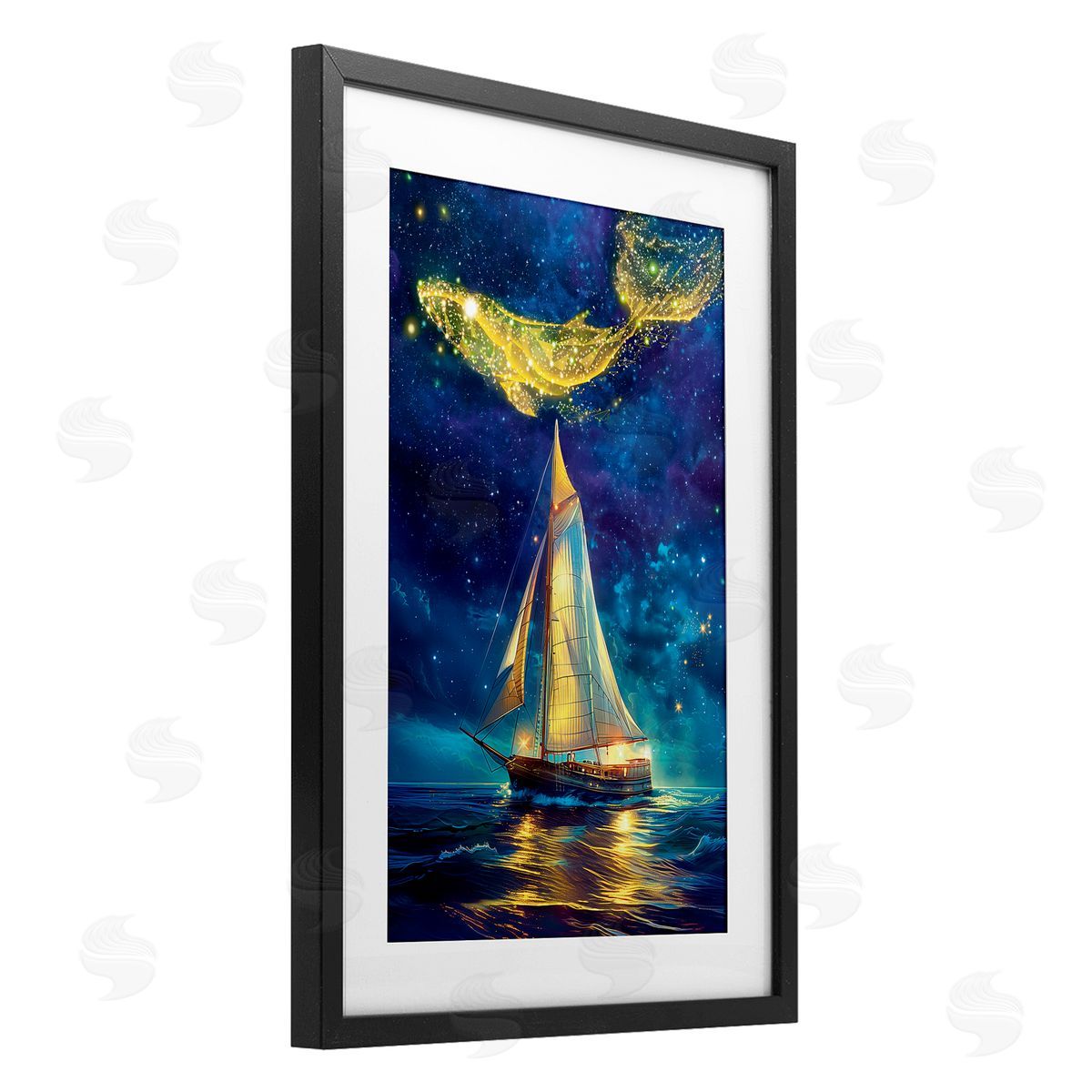 Image World Whale Constellation At Sea Canvas Wall Art Print