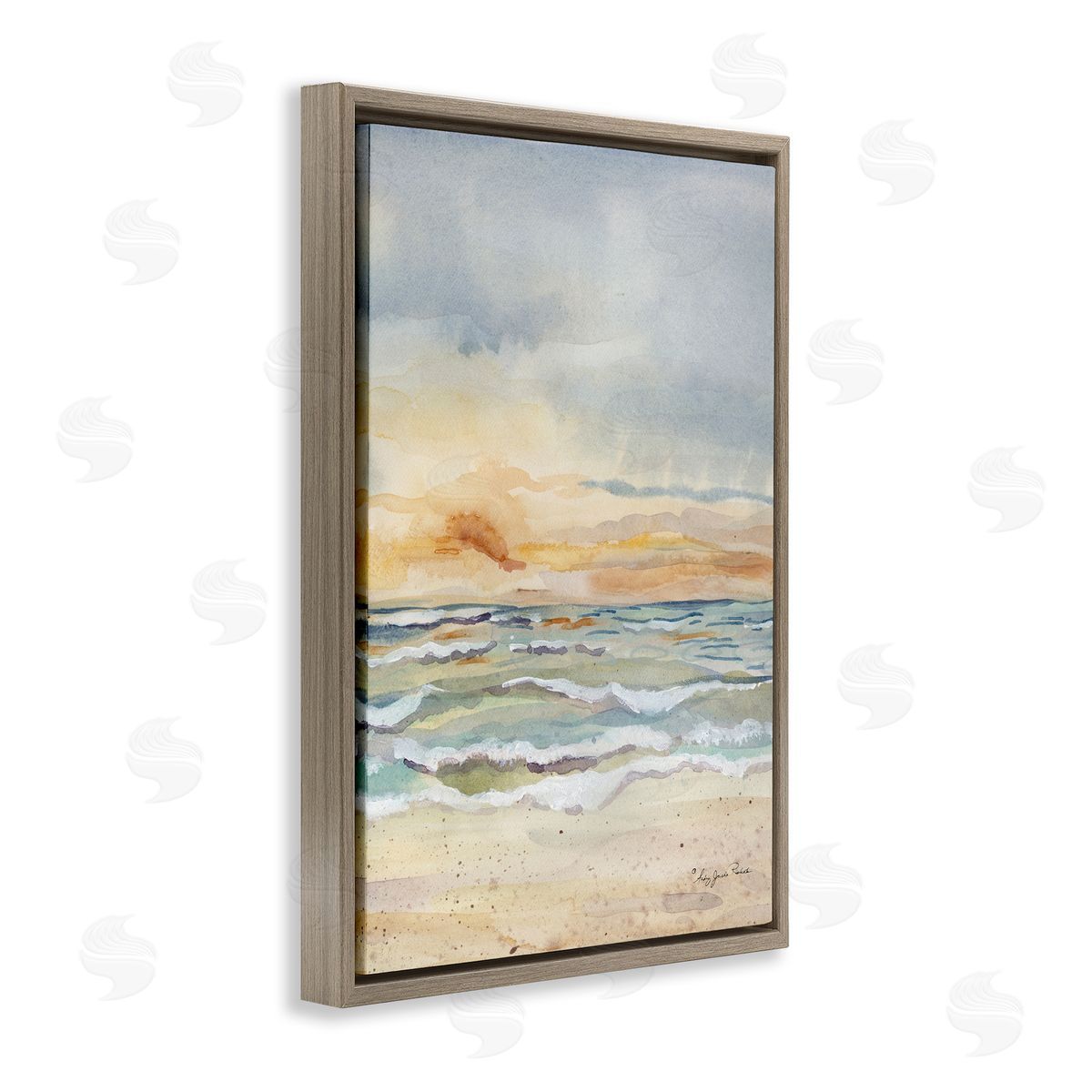 Audrey Jeanne Roberts Sunrise Serenity Sea Waves Canvas Wall Art Print
