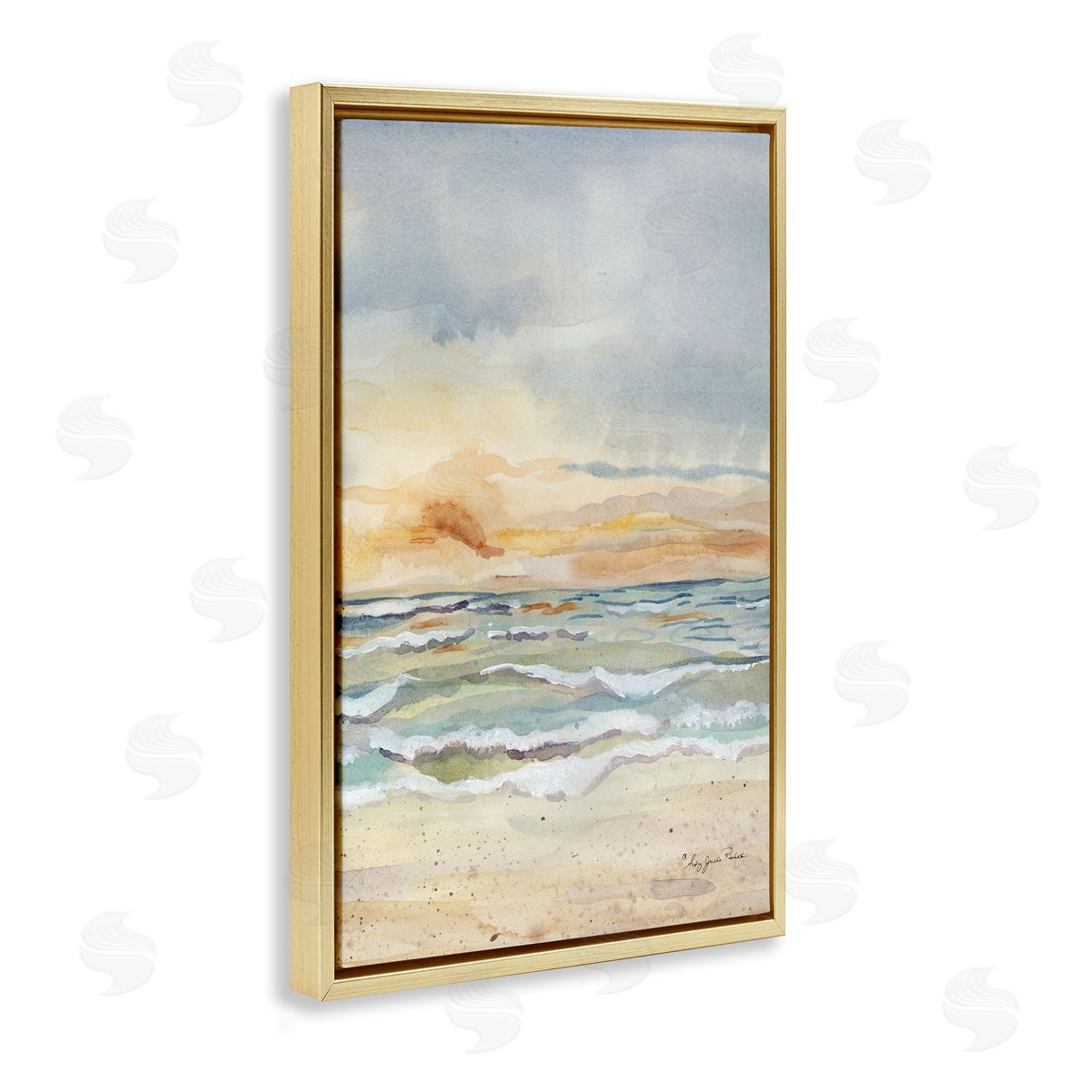 Audrey Jeanne Roberts Sunrise Serenity Sea Waves Canvas Wall Art Print