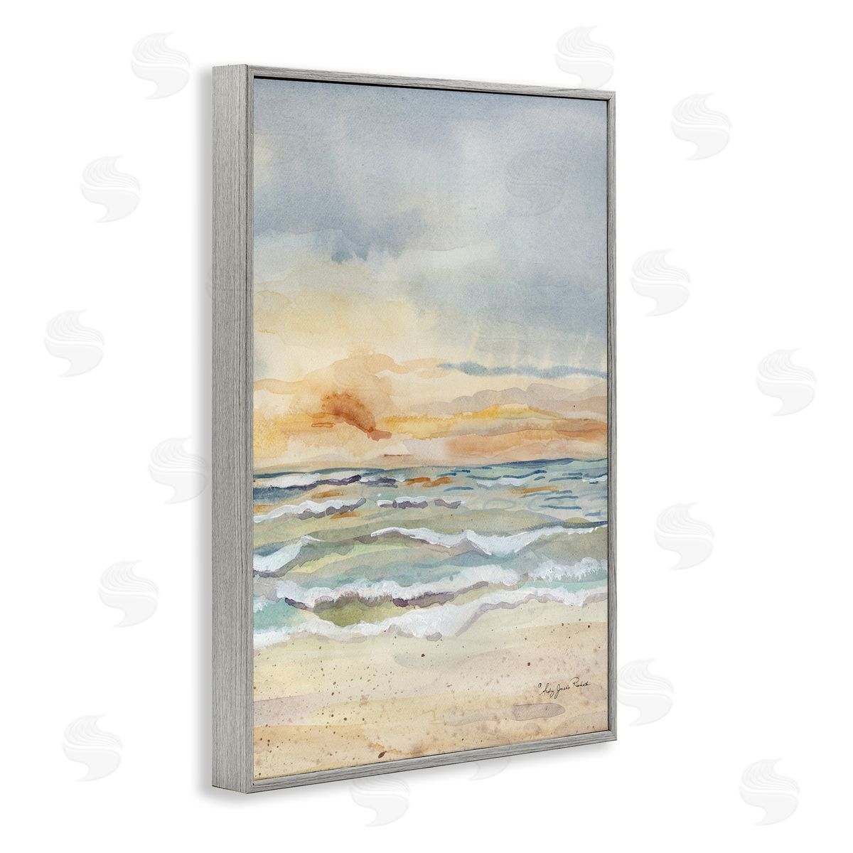 Audrey Jeanne Roberts Sunrise Serenity Sea Waves Canvas Wall Art Print