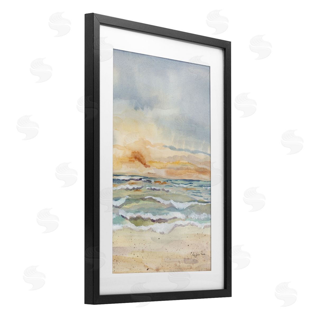 Audrey Jeanne Roberts Sunrise Serenity Sea Waves Canvas Wall Art Print