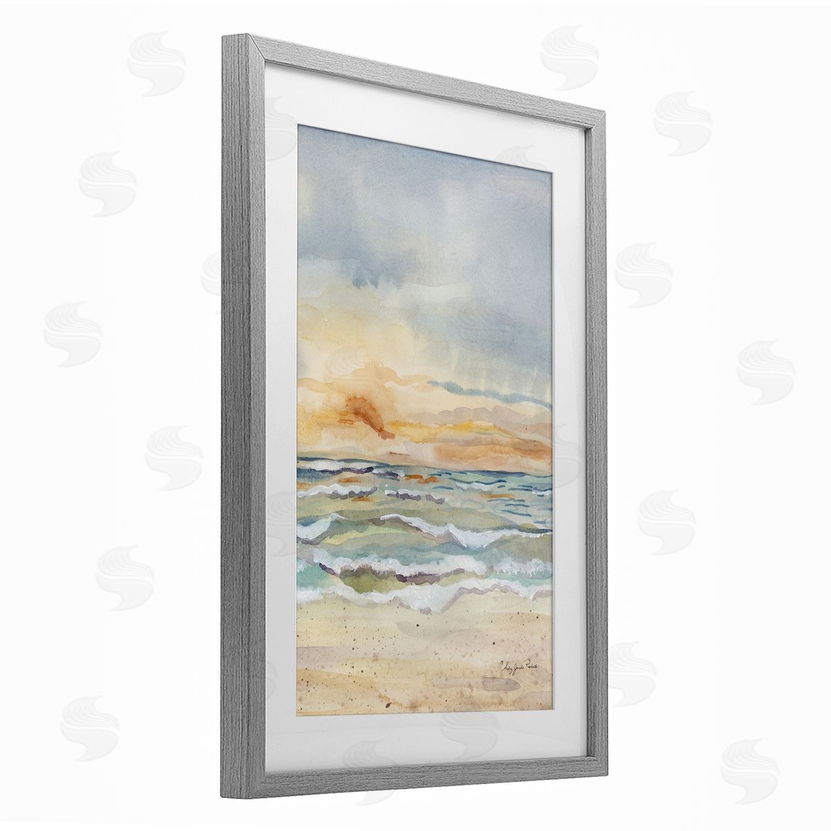 Audrey Jeanne Roberts Sunrise Serenity Sea Waves Canvas Wall Art Print