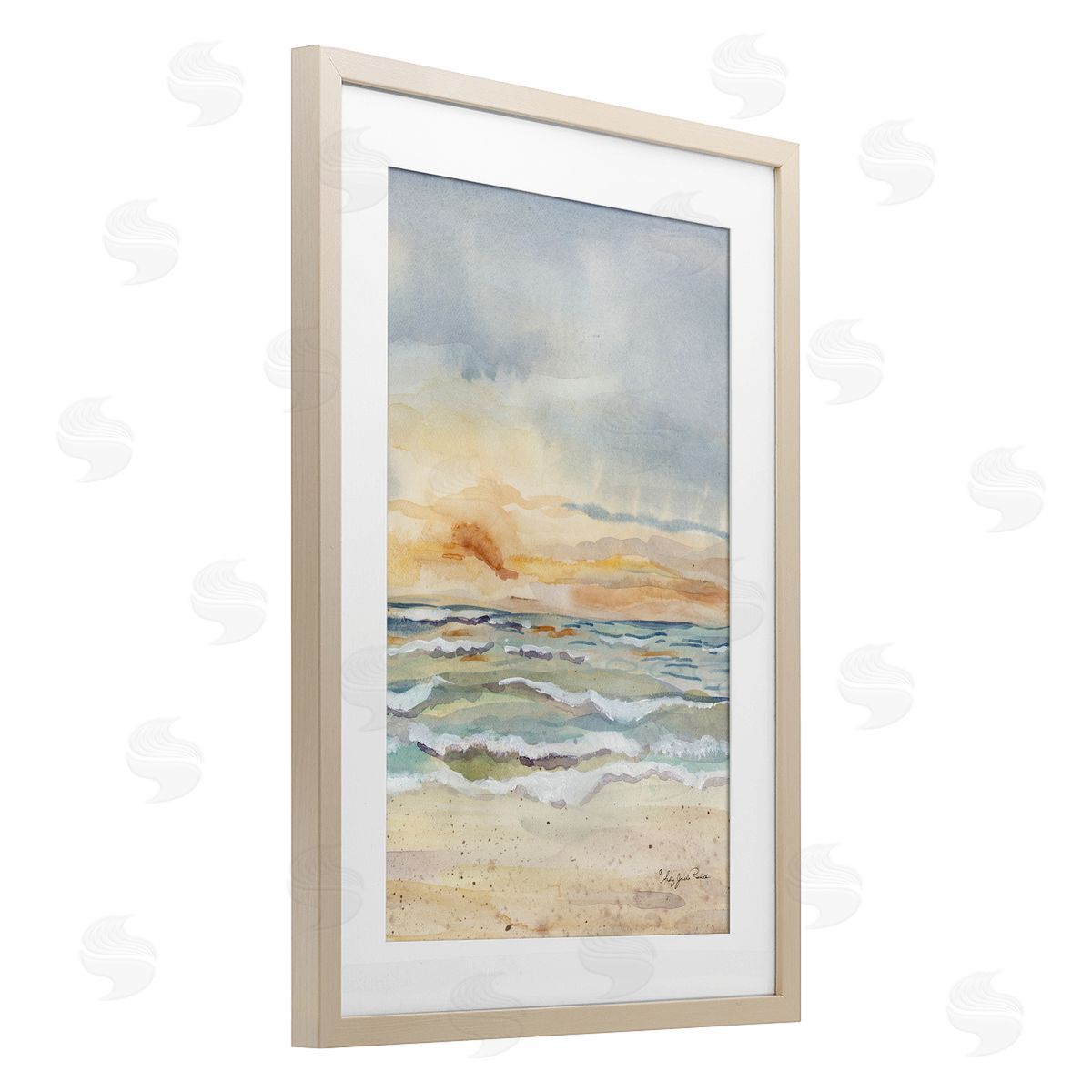 Audrey Jeanne Roberts Sunrise Serenity Sea Waves Canvas Wall Art Print