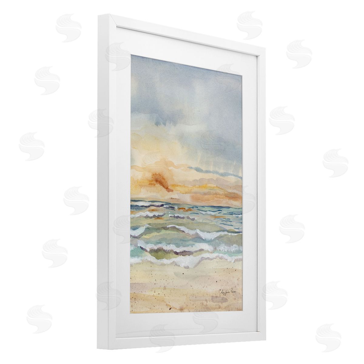 Audrey Jeanne Roberts Sunrise Serenity Sea Waves Canvas Wall Art Print