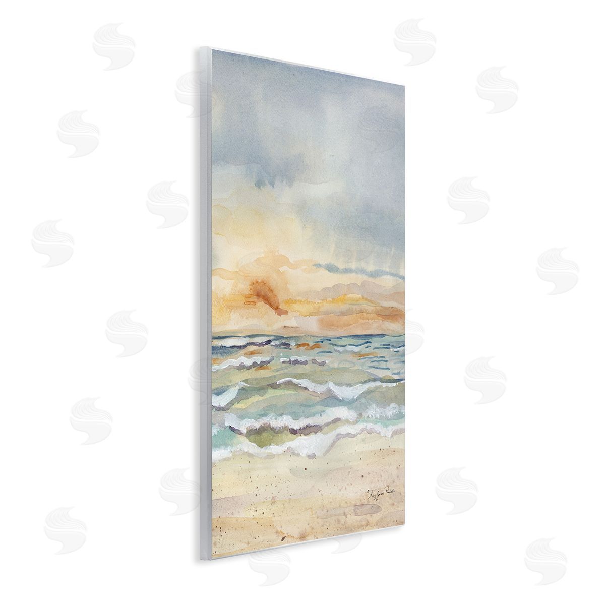 Audrey Jeanne Roberts Sunrise Serenity Sea Waves Canvas Wall Art Print