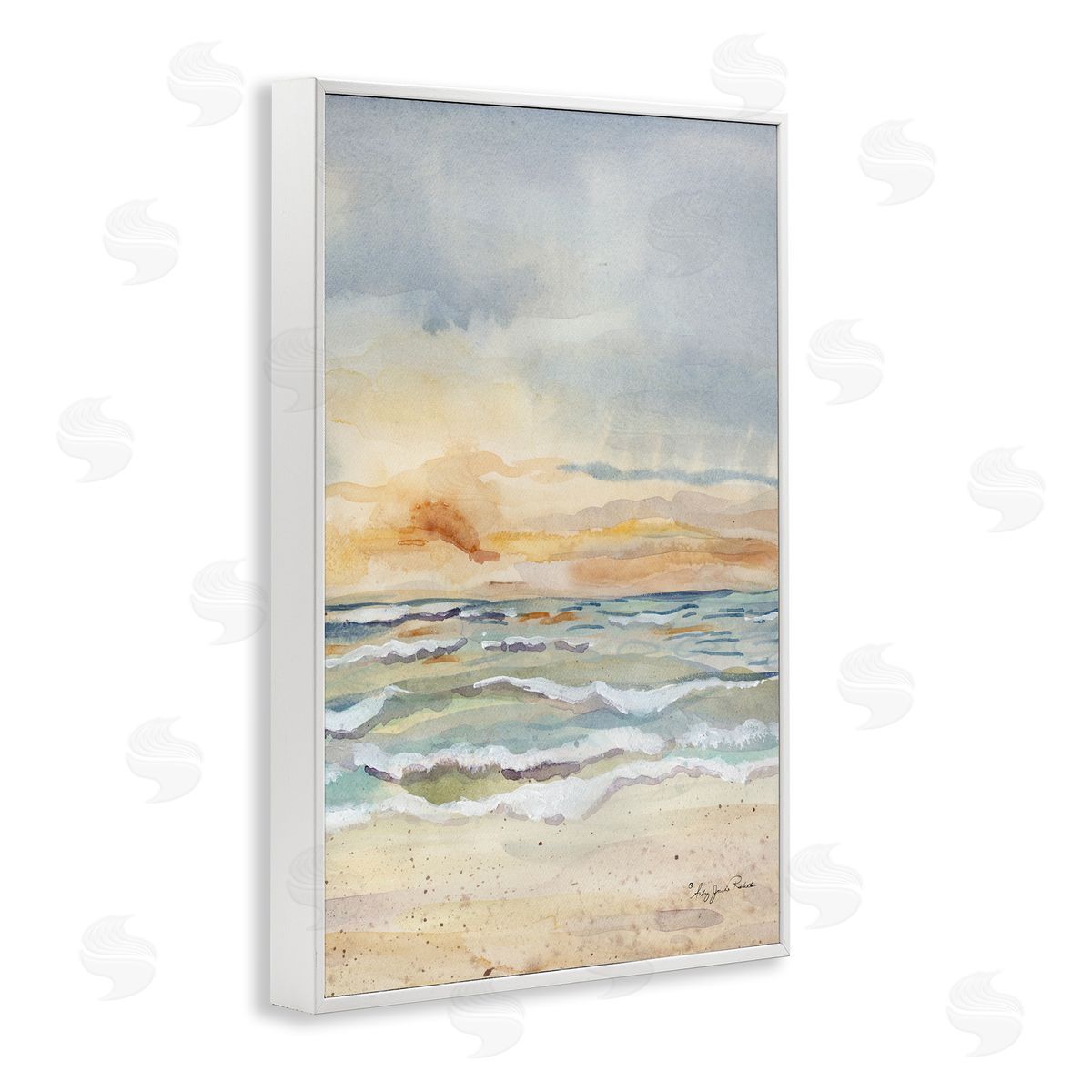 Audrey Jeanne Roberts Sunrise Serenity Sea Waves Canvas Wall Art Print