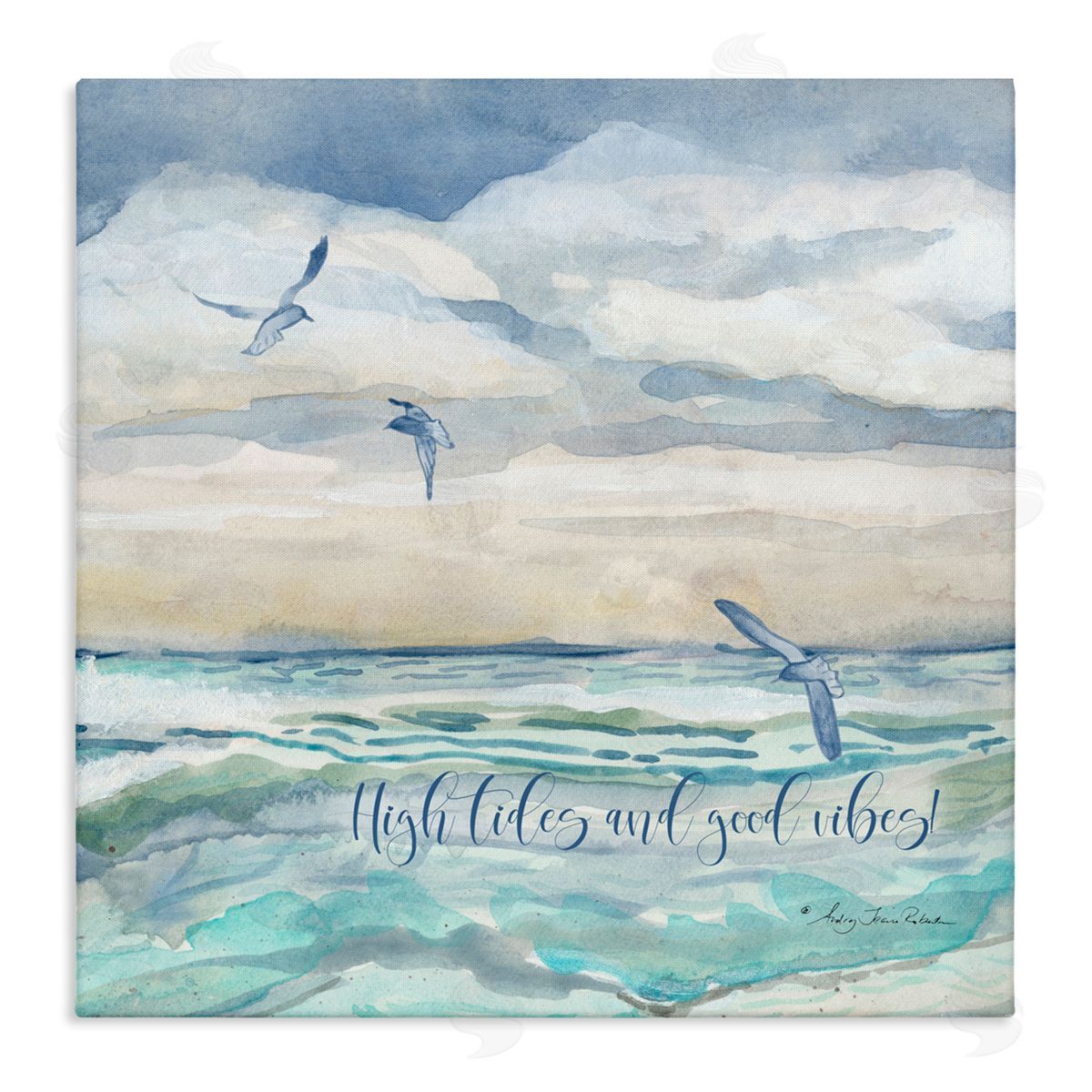 Audrey Jeanne Roberts High Tides Good Vibes Beach Canvas Wall Art Print