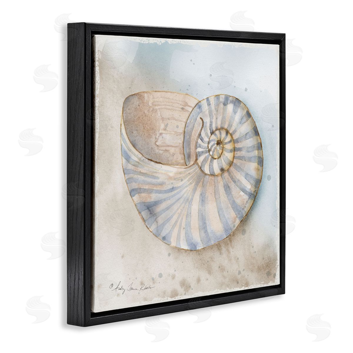 Audrey Jeanne Roberts Spiral Nautilus on Shore Canvas Wall Art Print