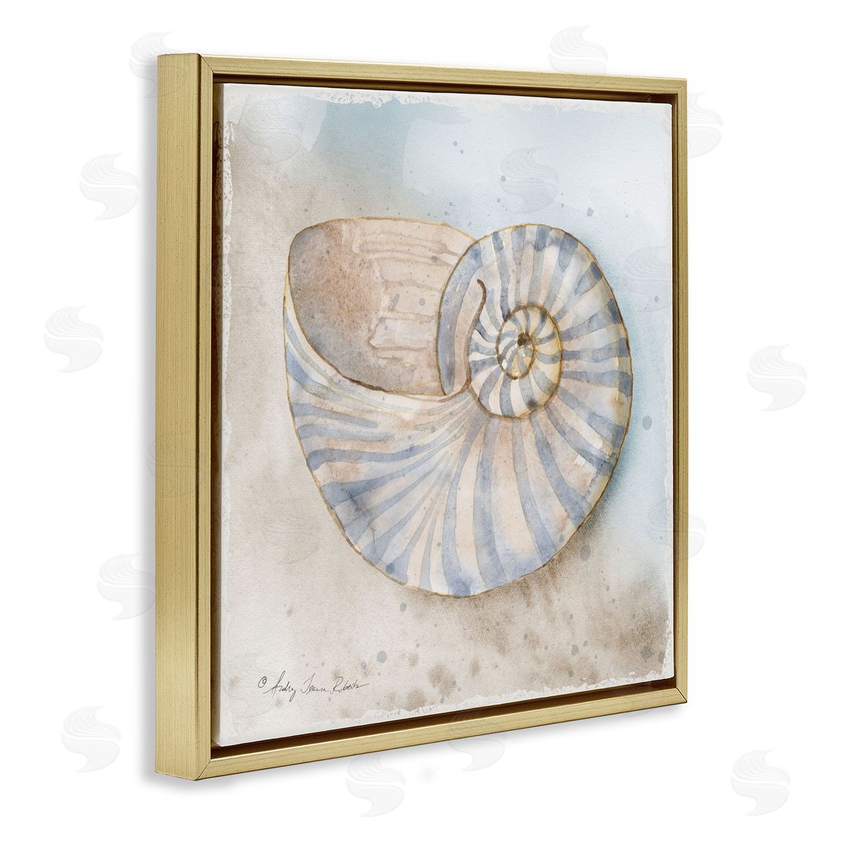 Audrey Jeanne Roberts Spiral Nautilus on Shore Canvas Wall Art Print