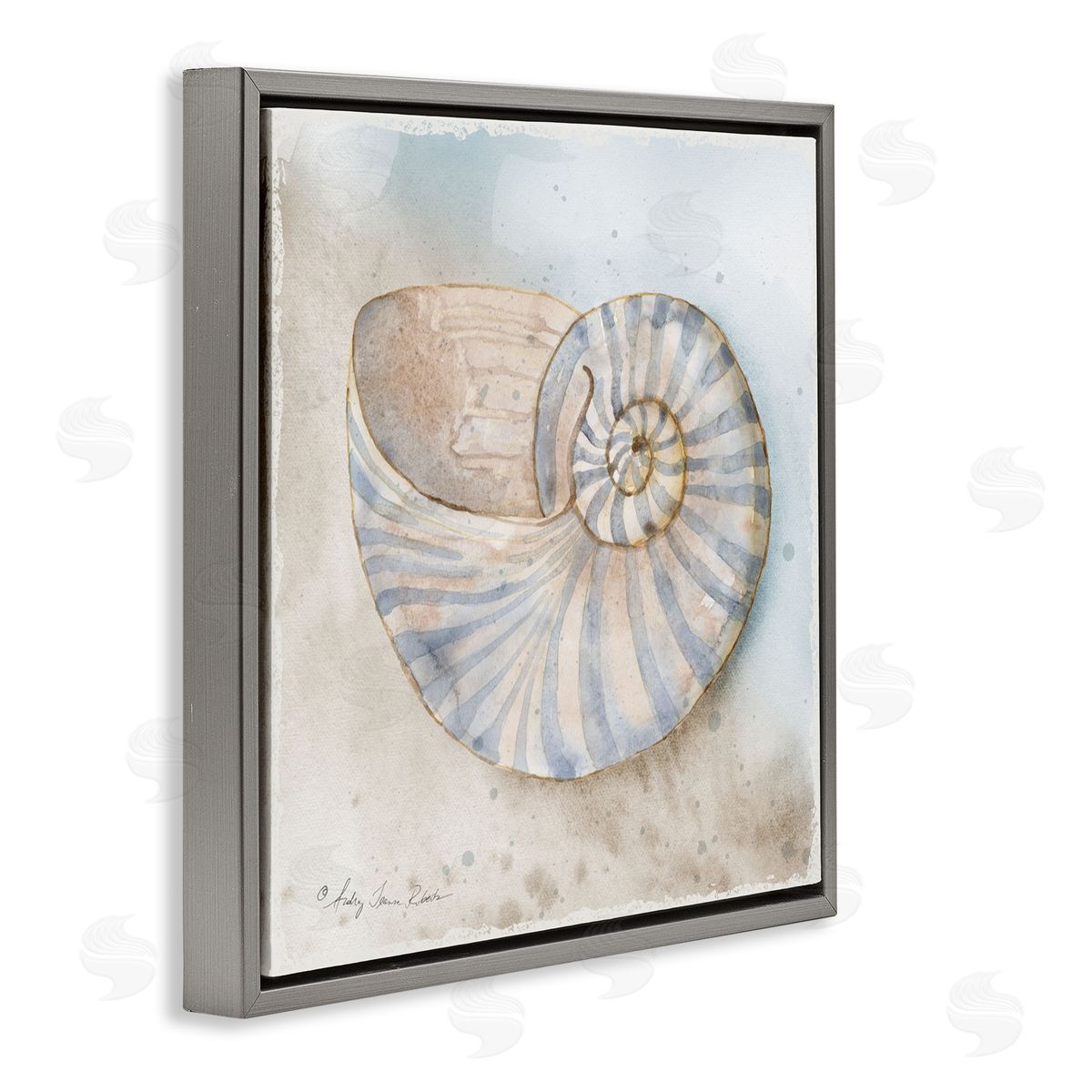 Audrey Jeanne Roberts Spiral Nautilus on Shore Canvas Wall Art Print