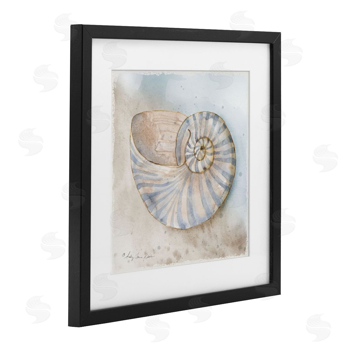 Audrey Jeanne Roberts Spiral Nautilus on Shore Canvas Wall Art Print