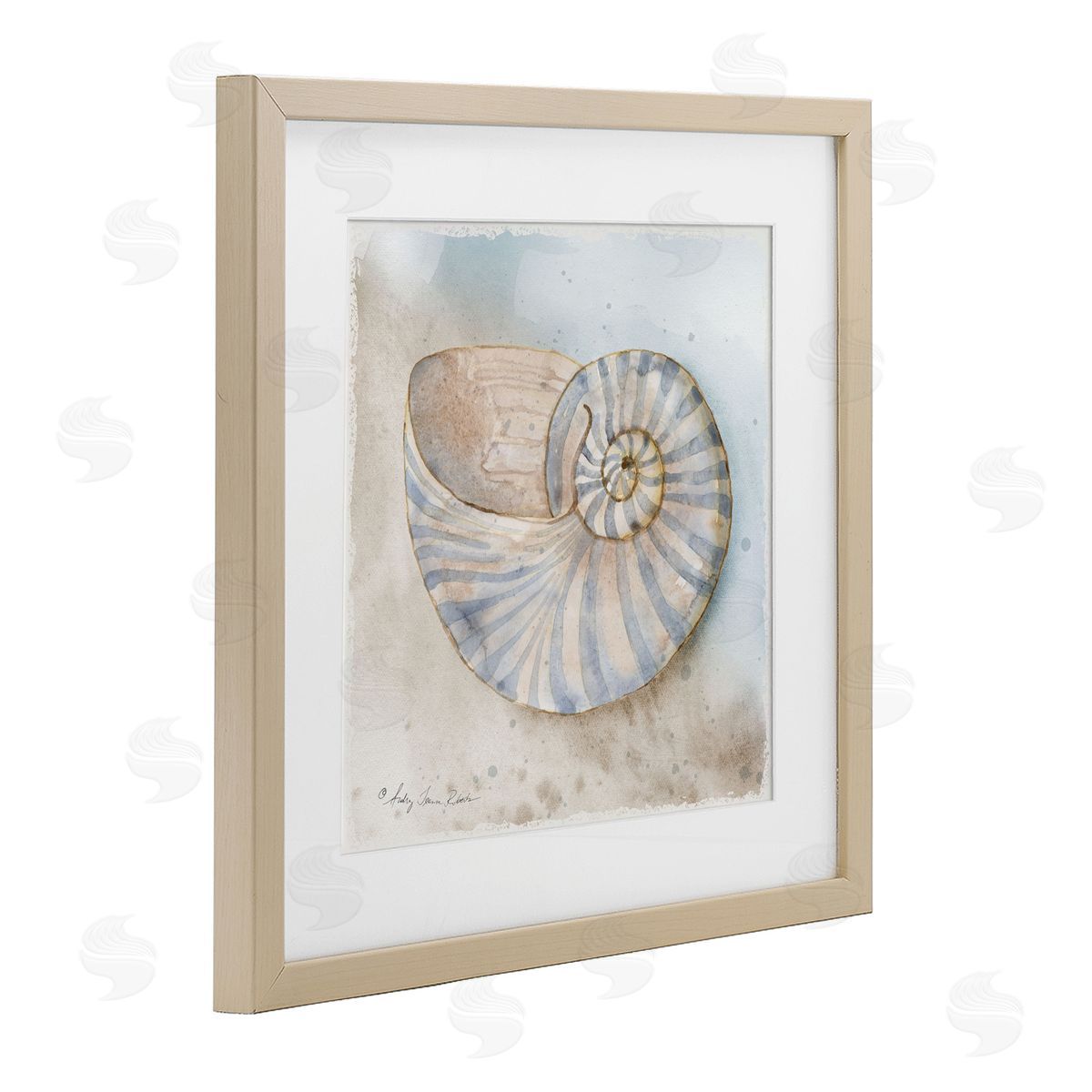 Audrey Jeanne Roberts Spiral Nautilus on Shore Canvas Wall Art Print