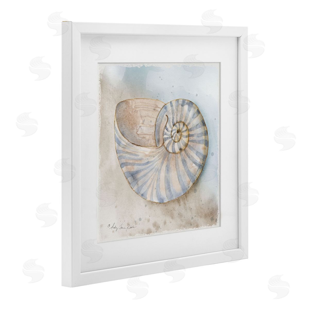 Audrey Jeanne Roberts Spiral Nautilus on Shore Canvas Wall Art Print