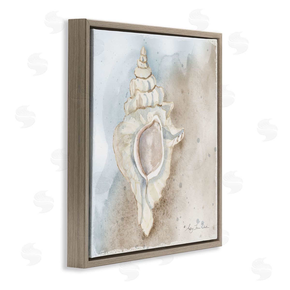 Audrey Jeanne Roberts Subtle Conch on Shore Canvas Wall Art Print