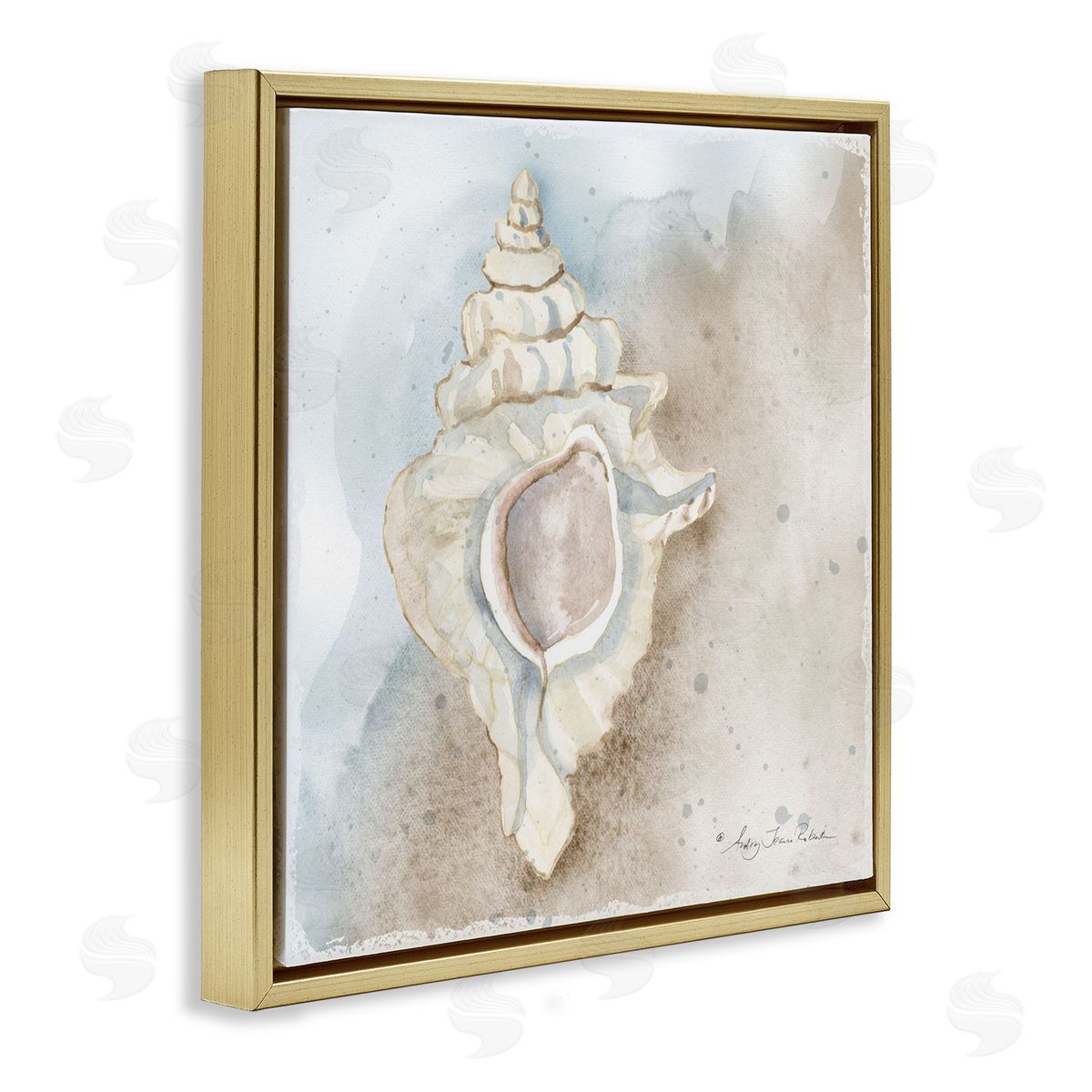 Audrey Jeanne Roberts Subtle Conch on Shore Canvas Wall Art Print