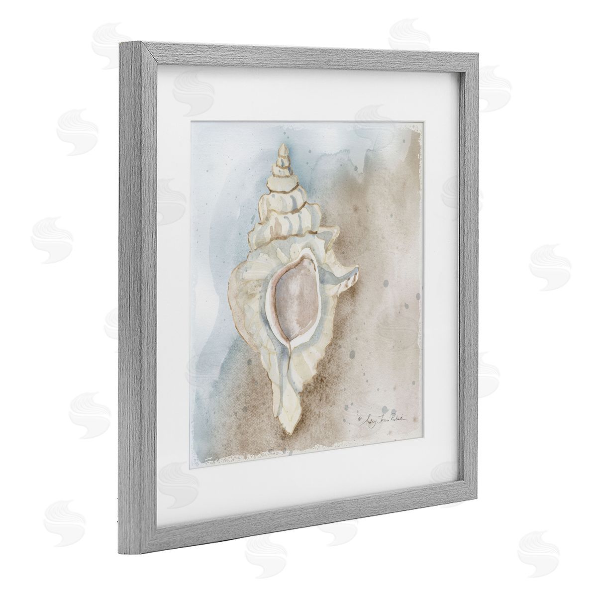 Audrey Jeanne Roberts Subtle Conch on Shore Canvas Wall Art Print