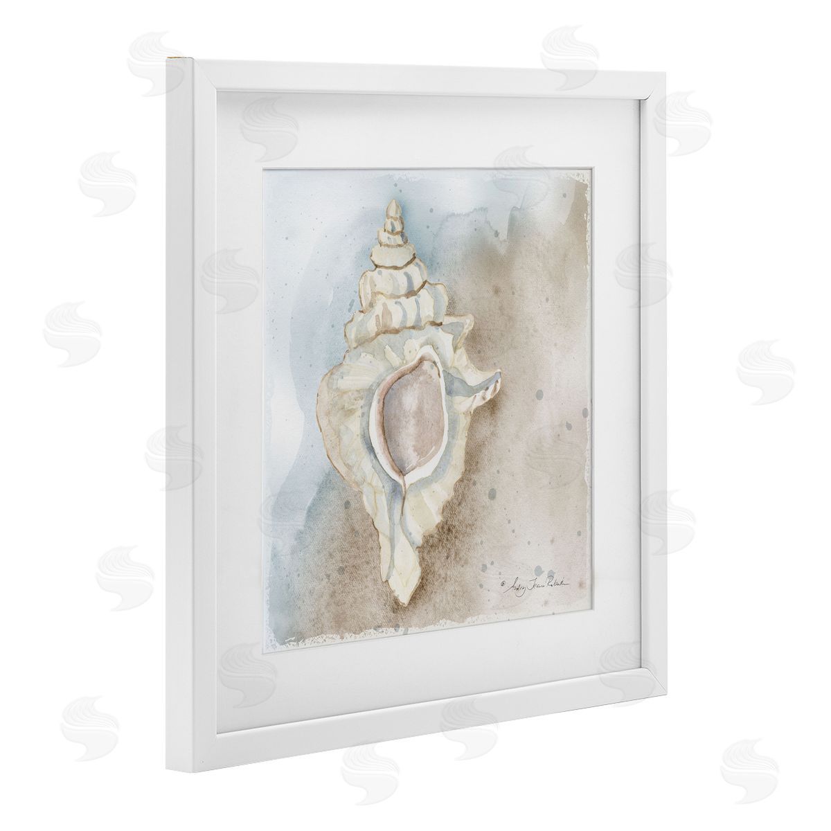 Audrey Jeanne Roberts Subtle Conch on Shore Canvas Wall Art Print
