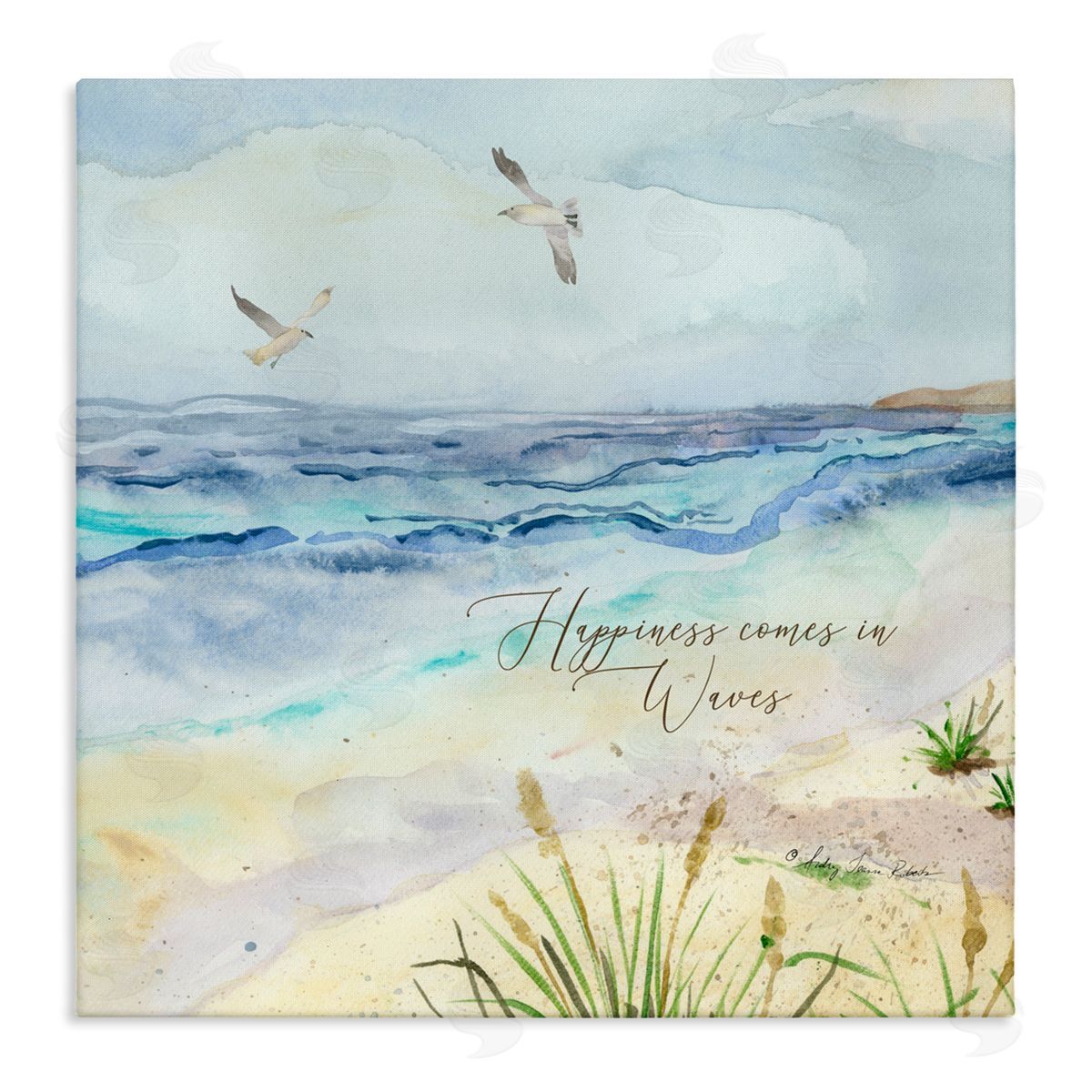 Audrey Jeanne Roberts Inspiring Happiness Coastal Scene Canvas Wall Art Print