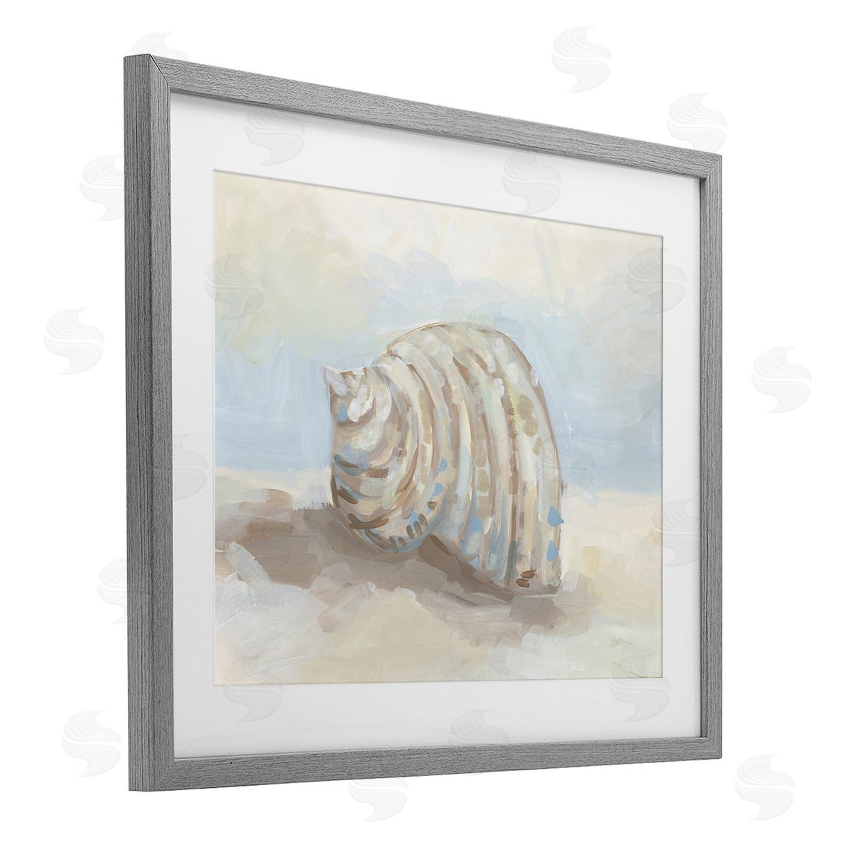 JJ Design House LLC Curved Blended Seashell Canvas Wall Art Print