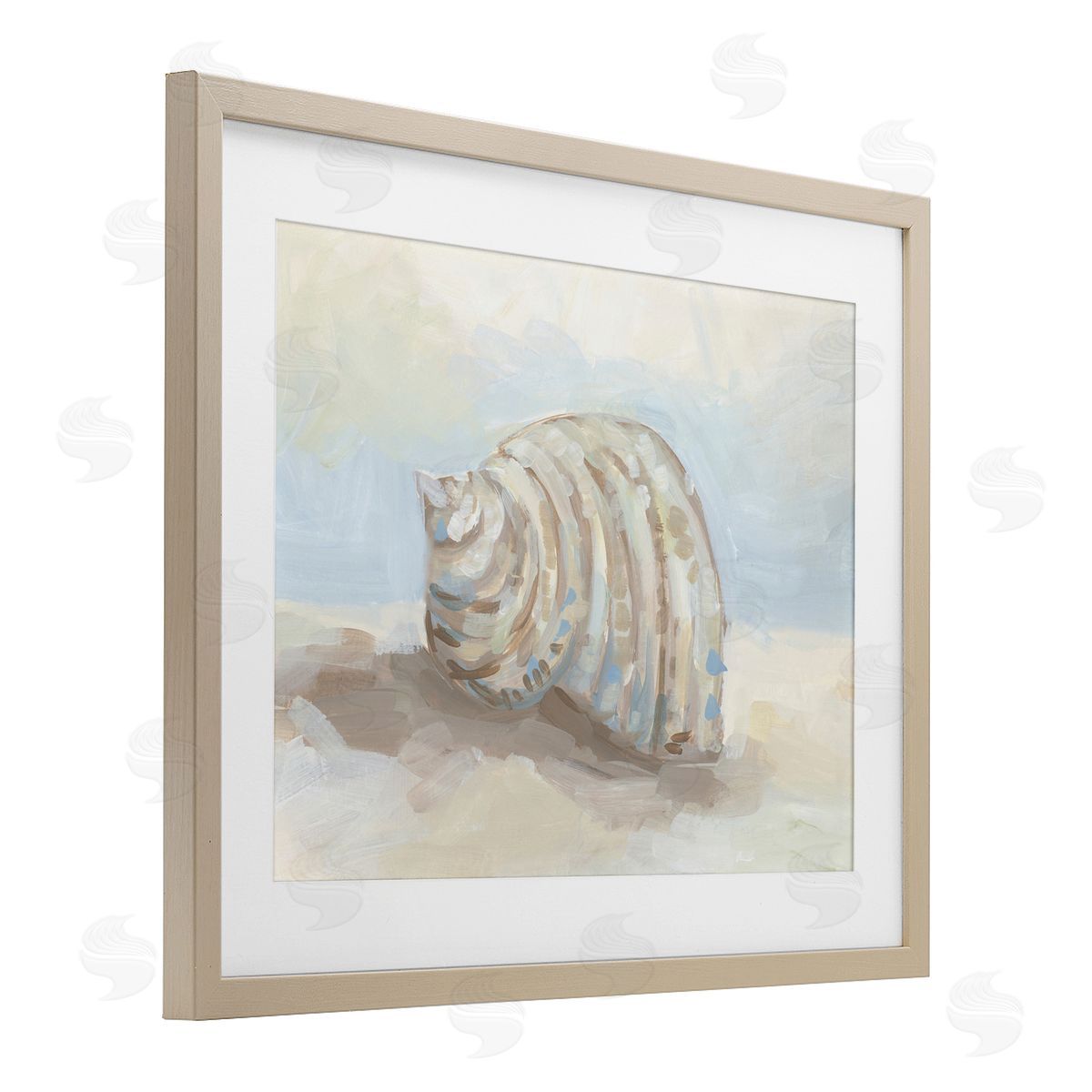 JJ Design House LLC Curved Blended Seashell Canvas Wall Art Print