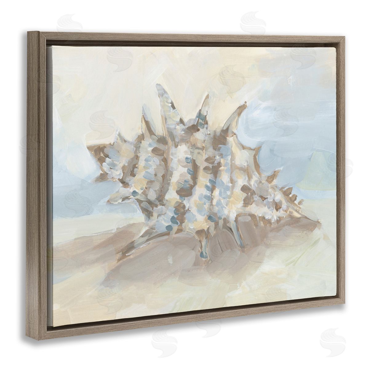 JJ Design House LLC Soft Blended Spiky Seashell Canvas Wall Art Print