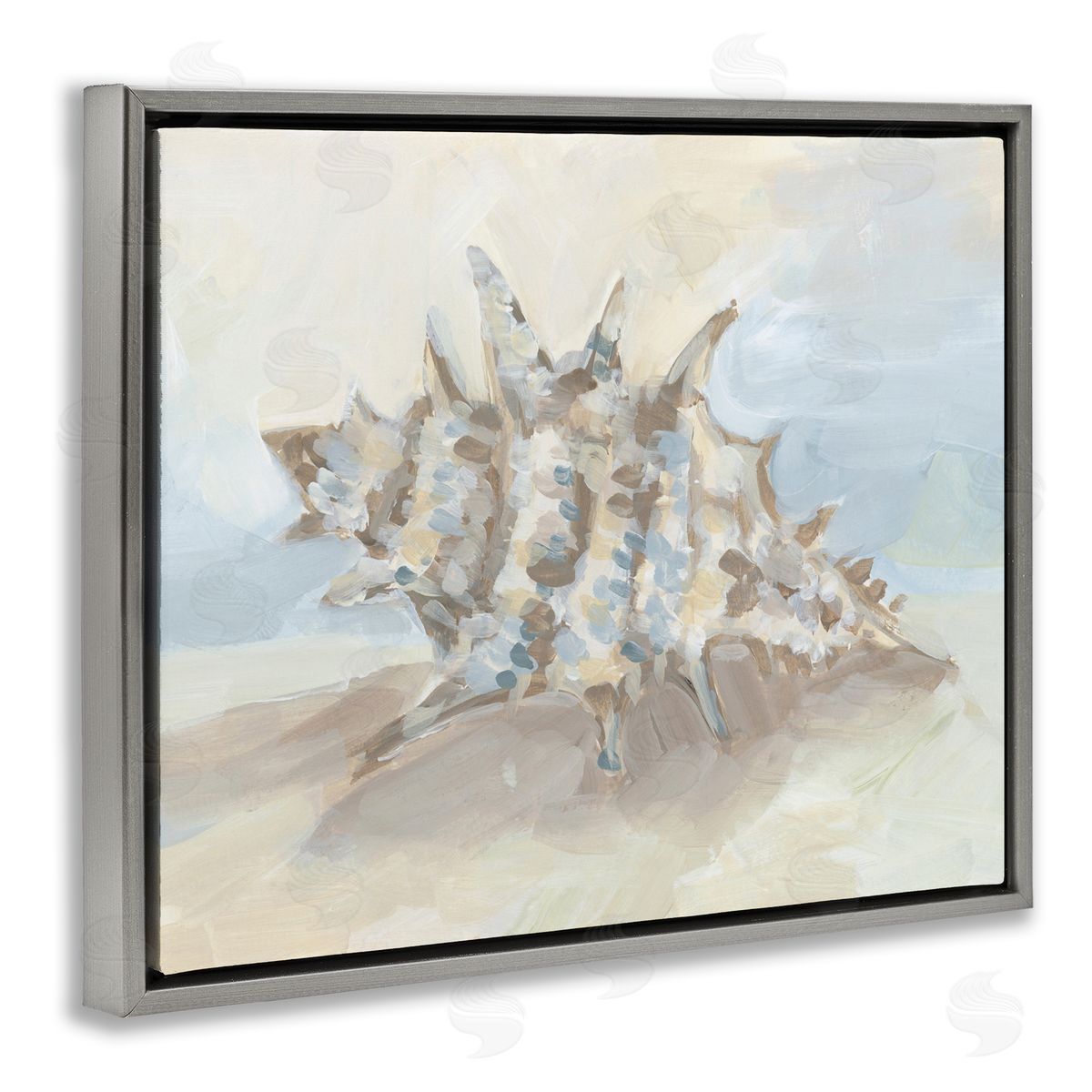 JJ Design House LLC Soft Blended Spiky Seashell Canvas Wall Art Print