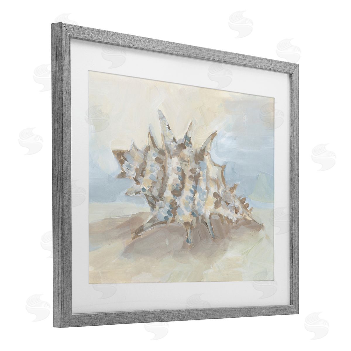 JJ Design House LLC Soft Blended Spiky Seashell Canvas Wall Art Print